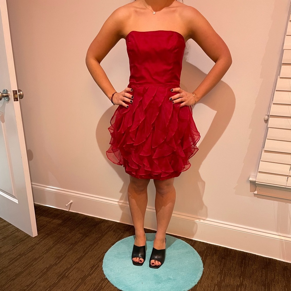 Rachel Zoe strapless red mini dress! Perfect for any occasion.
